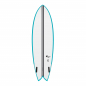 Preview: Surfboard TORQ TEC Twin Fish 5.8 Teal Rail