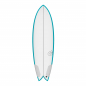 Preview: Surfboard TORQ TEC Twin Fish 5.8 Teal Rail