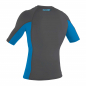 Preview: O'Neill Premium Skins Rash Guard manica corta Uomo Smoke/Brite Blue