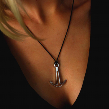 Argento+Surf Gioielli in argento Collana in legno Anchor XL