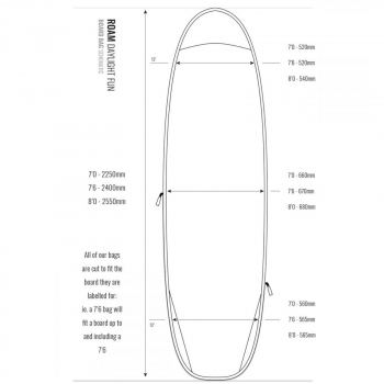 ROAM Boardbag Tavola da surf Daylight Funboard 7.0
