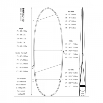 ROAM Boardbag Surfboard Tech Bag Hybrid Fish 6.8