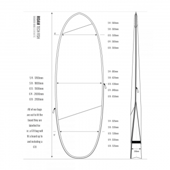 ROAM Boardbag Surfboard Tech Bag Hybrid Fish 6.0