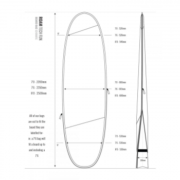 ROAM Boardbag Surfboard Tech Bag Funboard 7.0