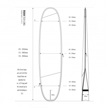 ROAM Boardbag Surfboard Tech Bag Longboard 8.6