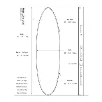 ROAM Boardbag Surfboard Coffin 6.3 Doble Triple