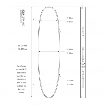 ROAM Boardbag Surfboard Coffin 8.6 Doppel Triple