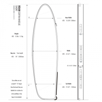 ROAM Boardbag Surfboard Coffin Wheelie 6.3