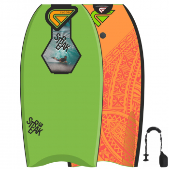 FLOOD Bodyboard Streak 41 Lime Orange Maori