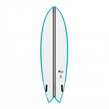 Surfboard TORQ TEC Twin Fish 5.8 Teal Rail