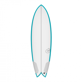 Surfboard TORQ TEC Twin Fish 5.8 Teal Rail