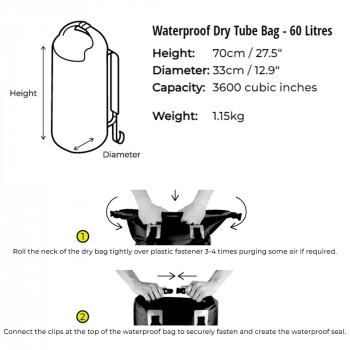 OverBoard waterproof stuff sack 60 liters grey