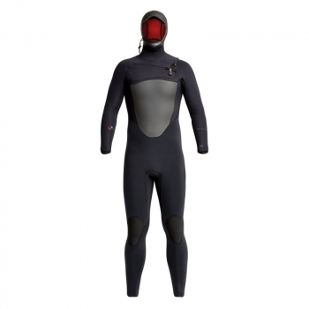 Xcel Drylock Hooded X2 Wetsuit 6/5mm Front-Zip Men Black Frontview