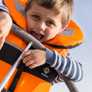 Crewsaver Espiral 100N Chaleco sólido para niños entre 20 y 30 Kg. Naranja