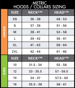 Oneill Size Chart Hoods