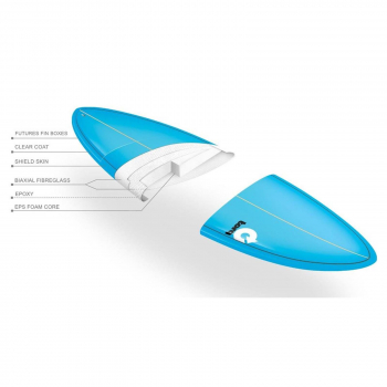 Planche de surf TORQ Epoxy TET 6.6 MOD Fish Blanc