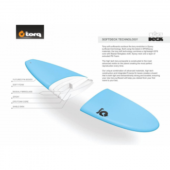 Surfboard TORQ Softboard 9.0 Longboard Azul
