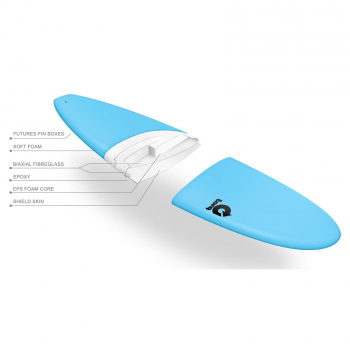 Surfboard TORQ Softboard 7.2 Funboard bleu