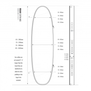 ROAM Boardbag Bara per tavole da surf 6,6 doppia tripla