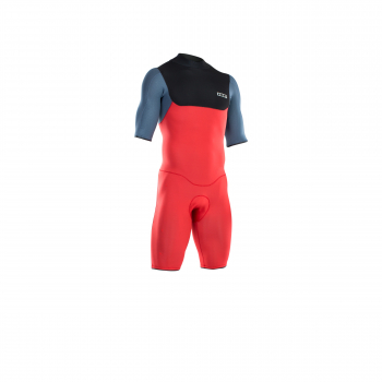 ION Seek Core Shorty 2/2mm Back-Zip Uomo rosso/blu acciaio/nero