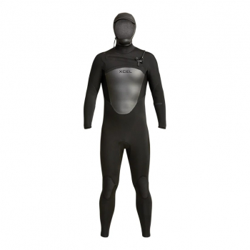 Xcel Axis X2 Traje con capucha 5/4mm Cremallera dorsal Hombre Negro