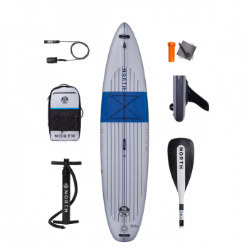 North SUP Pace Wind Planche de surf gonflable Standup Paddle Package Ciel Gris 11'0" x 30" x 6" OneSize