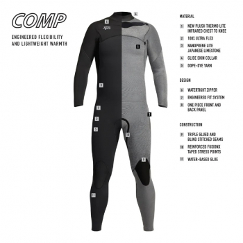 Xcel Comp X2 Neoprenanzug 4/3mm Front-Zip Männer Schwarz