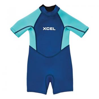 Xcel Toddlers Axis OS Neoprenanzug 1mm Back-Zip Kinder Faint Blue Vorderansicht