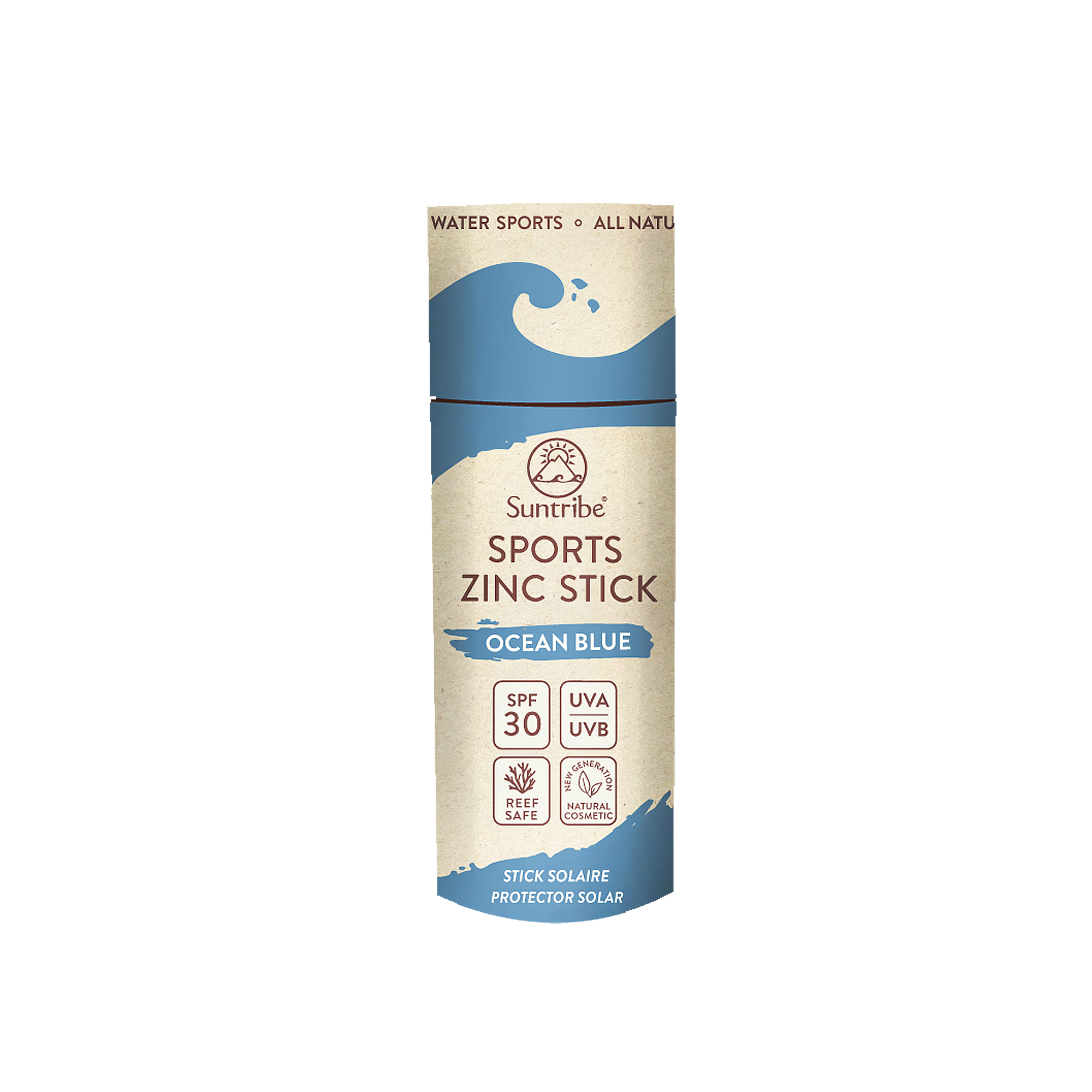 Suntribe All Natural Sport Zinc Stick SPF 30 30g OCEAN BLUE • Safety in  water sports