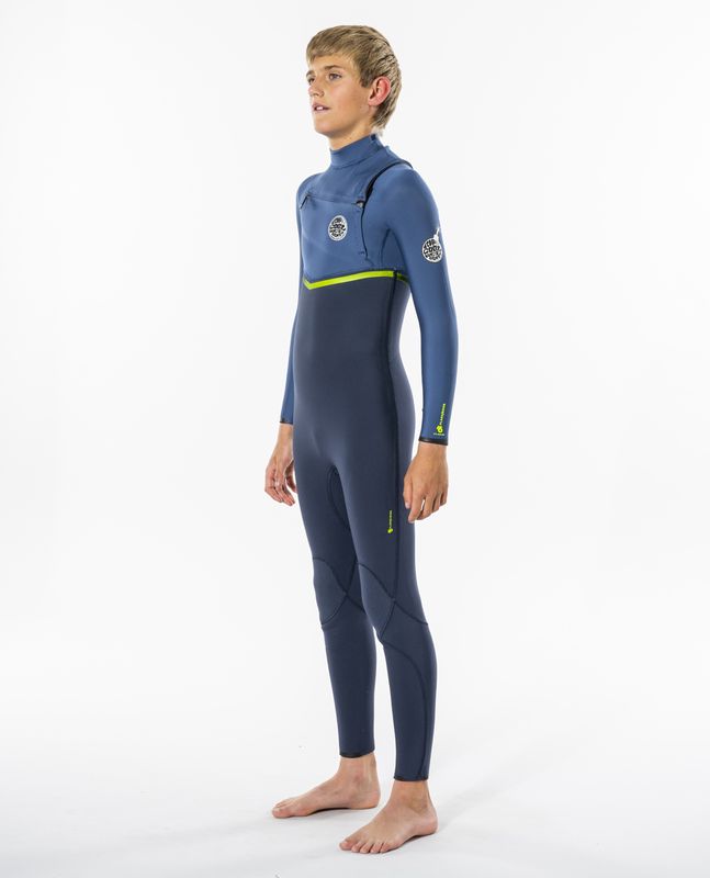 Rip Curl Flash Bomb Wetsuit 3/2mm Front Zip Youth Blue