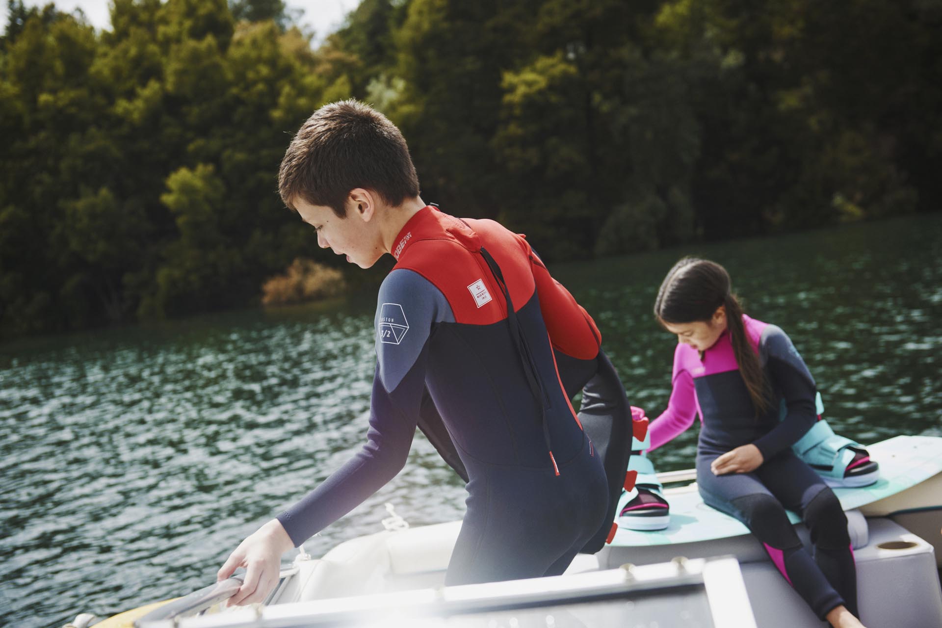 kromme Zwembad fusie Jobe Boston Wetsuit 3/2mm Back Zip Kids Red • Safety in water sports