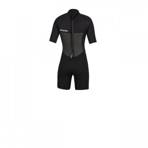 Traje de buceo corto de la marca Mystic 3/2 con cremallera en la espalda para mujeres, negro