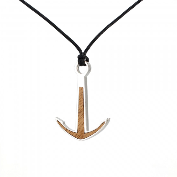 Argento+Surf Gioielli in argento Collana in legno Anchor XL