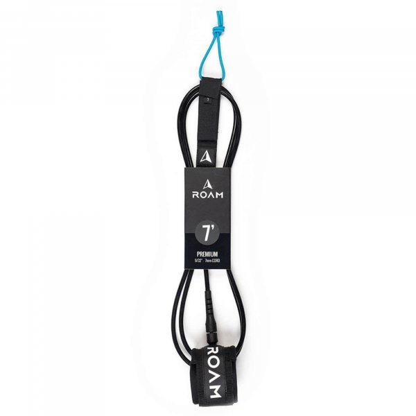 ROAM Surfboard Leash Premium 7.0 215cm 7mm Noir