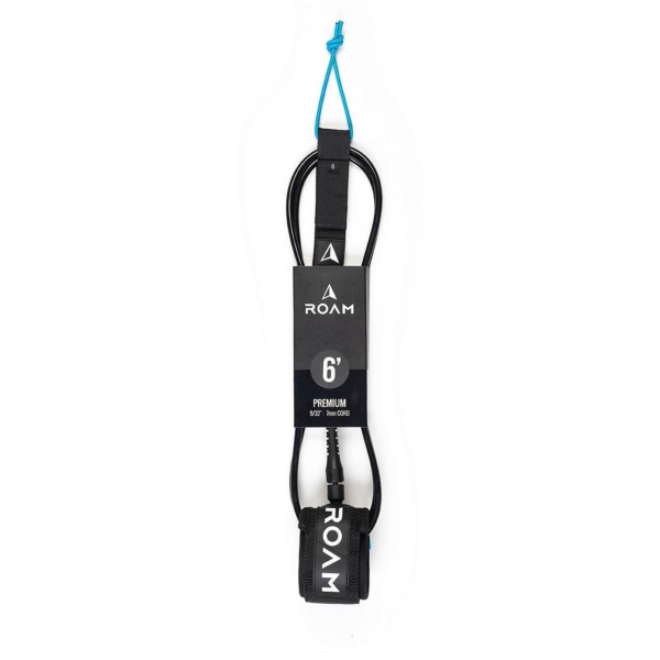 ROAM Surfboard Leash Premium 6.0 183cm 7mm Schwarz