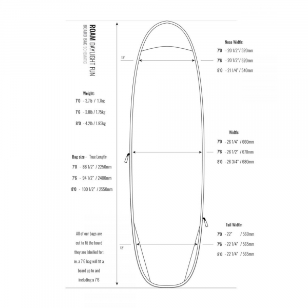 ROAM Boardbag Tabla de surf Daylight Funboard 7.6
