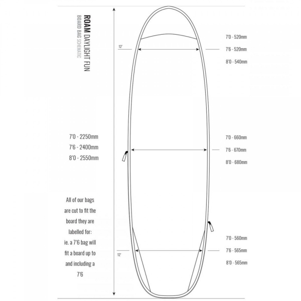 ROAM Boardbag Tavola da surf Daylight Funboard 8.0