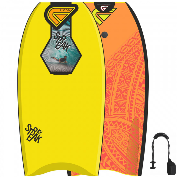 FLOOD Bodyboard Streak 42 Yellow Orange Maori