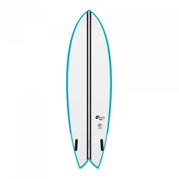 Surfboard TORQ TEC Twin Fish 5.8 Teal Rail