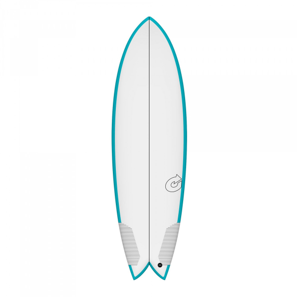 Surfboard TORQ TEC Twin Fish 5.8 Teal Rail