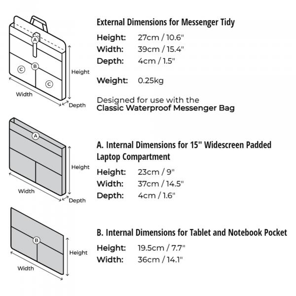 OverBoard Messenger Bag Organiser Innentasche