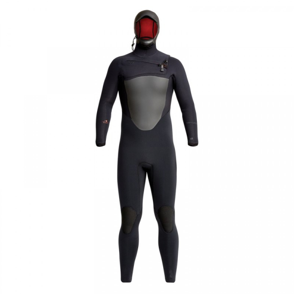 Xcel Drylock Hooded X2 Wetsuit 6/5mm Front-Zip Men Black Frontview