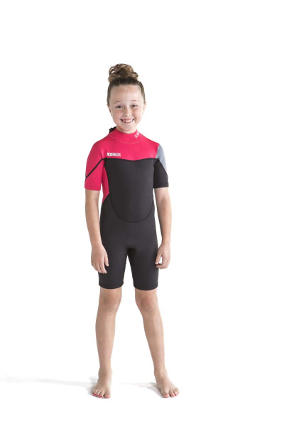 kans Rechtzetten nationale vlag Jobe Boston Shorty Wetsuit 2mm Kids Pink • Safety in water sports