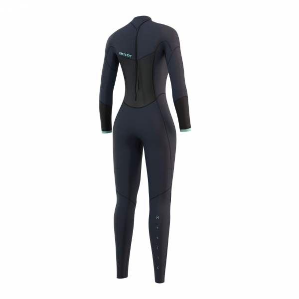 Traje de neopreno Mystic Brand 3/2mm Back-Zip Flatlock Mujer Azul noche