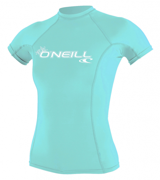 O'Neill Basic Skins Short Sleeve Rash Guard Donna Light Aqua