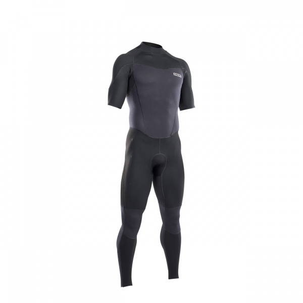 Traje de neopreno ION Element Steamer Manga corta 2/2mm Cremallera dorsal Hombre negro