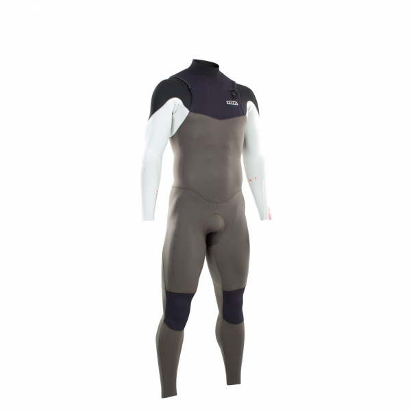 ION Element Semidry Wetsuit 5/4mm Front-Zip Hombre oliva oscuro/blanco/negro