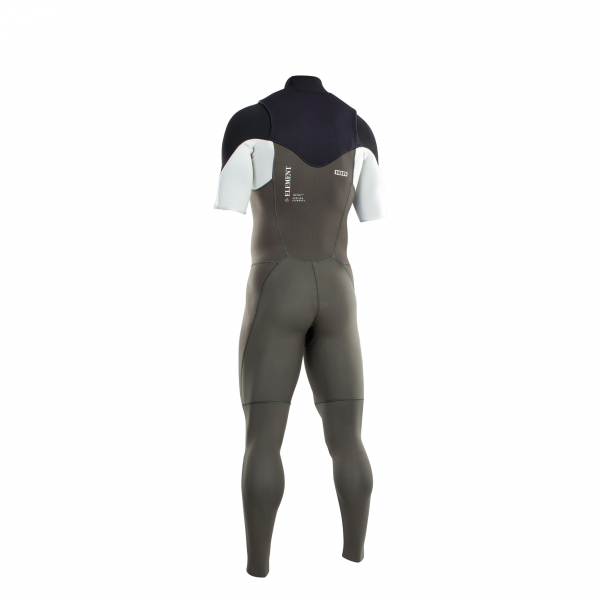 ION Element Steamer wetsuit short sleeve 2/2mm front zip men dark olive/white/black