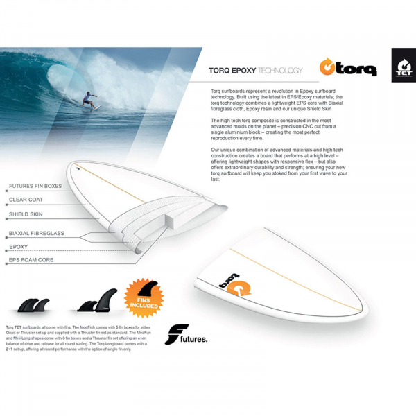 Surfboard TORQ Epoxy TET 5.11 MOD Fish Full Fade