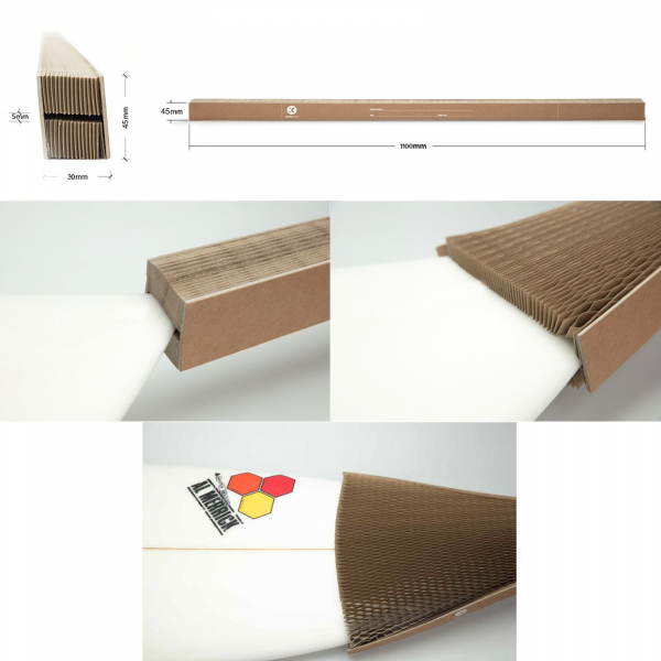 Flexi-Hex MID transport packaging for surfboards